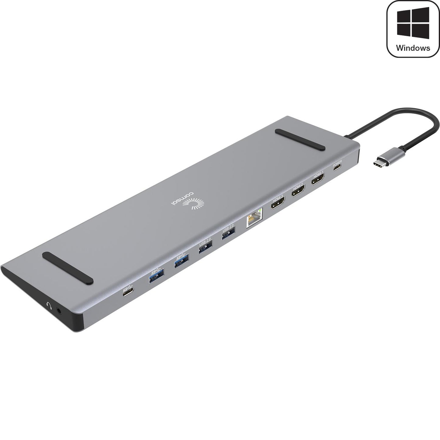 USB-C Windows DP-Alt Triple 4K HDMI Multi-Port Adapter