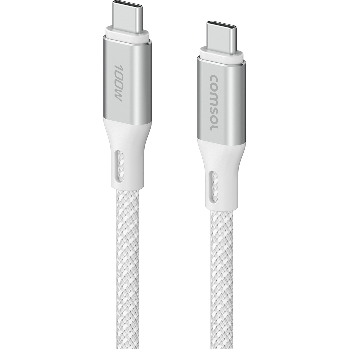 Comsol 3m White 100W USB-C to USB-C Charge & Sync Cable