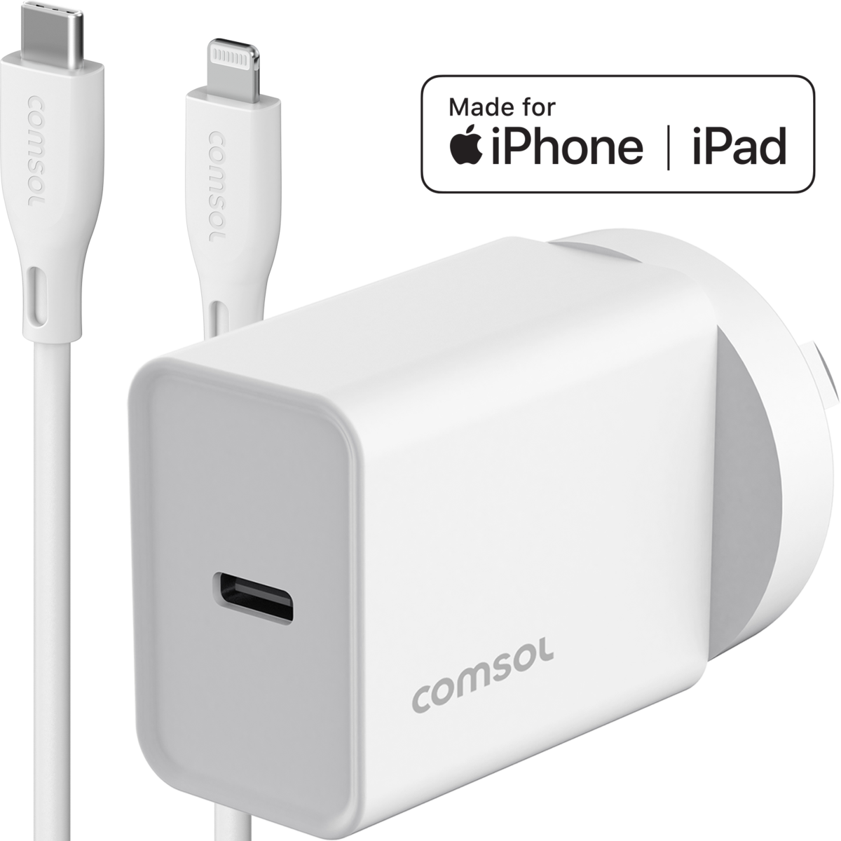 Comsol 20W USB-C Wall Charger + 1.5m USB-C to Lightning Cable