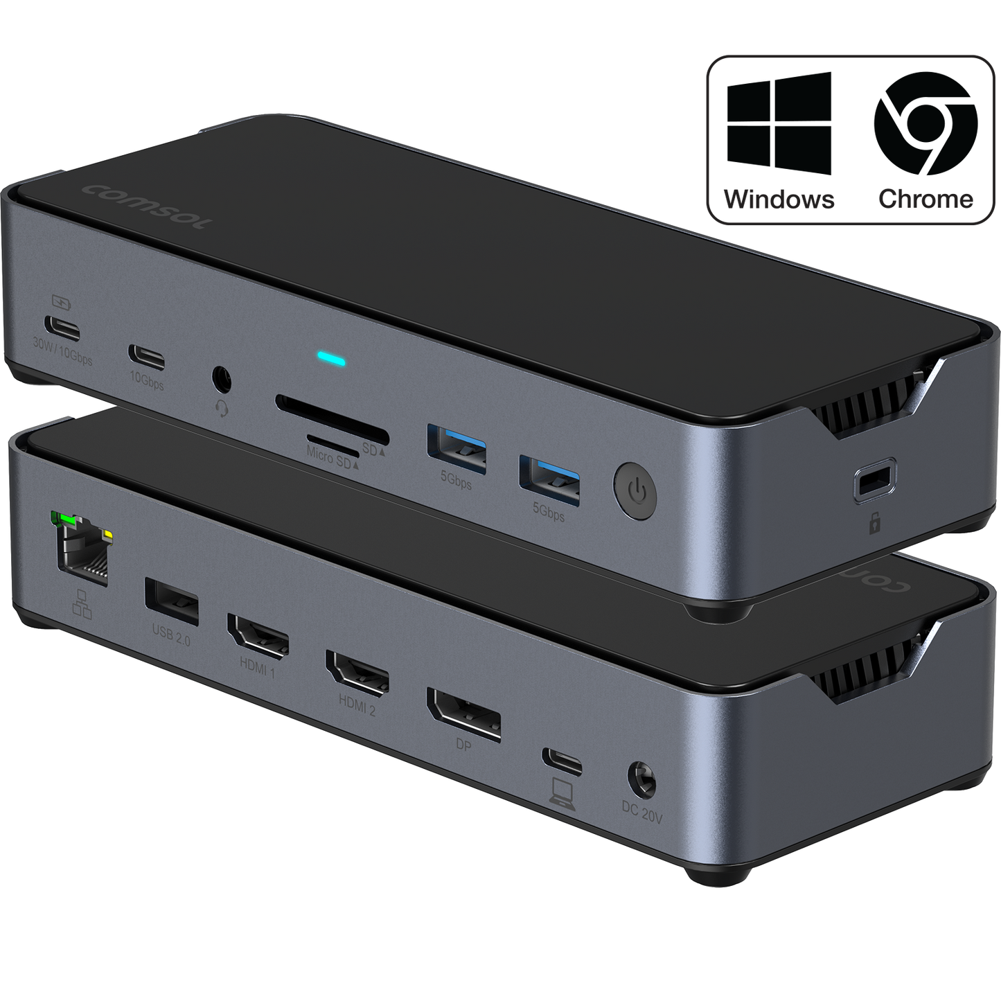 Comsol Triple Monitor USB-C 14 Port Docking Station
