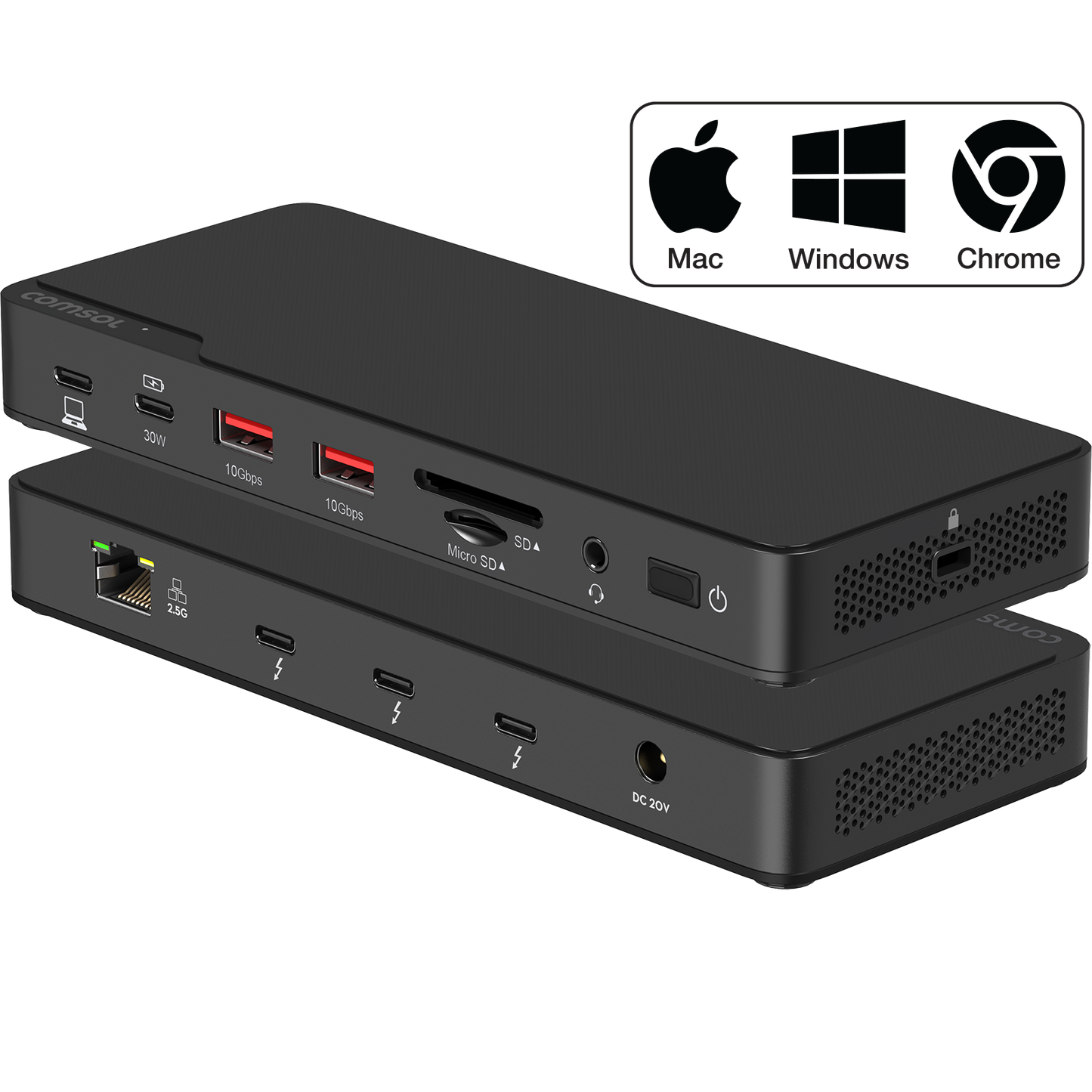 Comsol Thunderbolt 4 Dual Monitor Docking Station