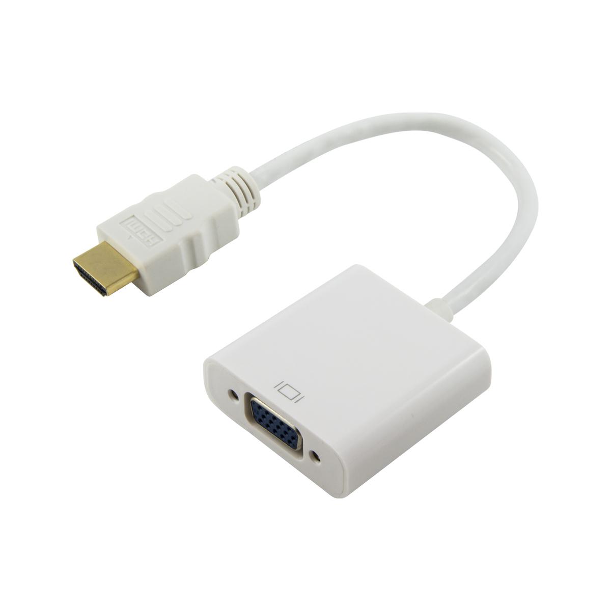 HDMI Male to VGA Female + 3.5mm Audio Adapter - Full HD 1920 x 1080