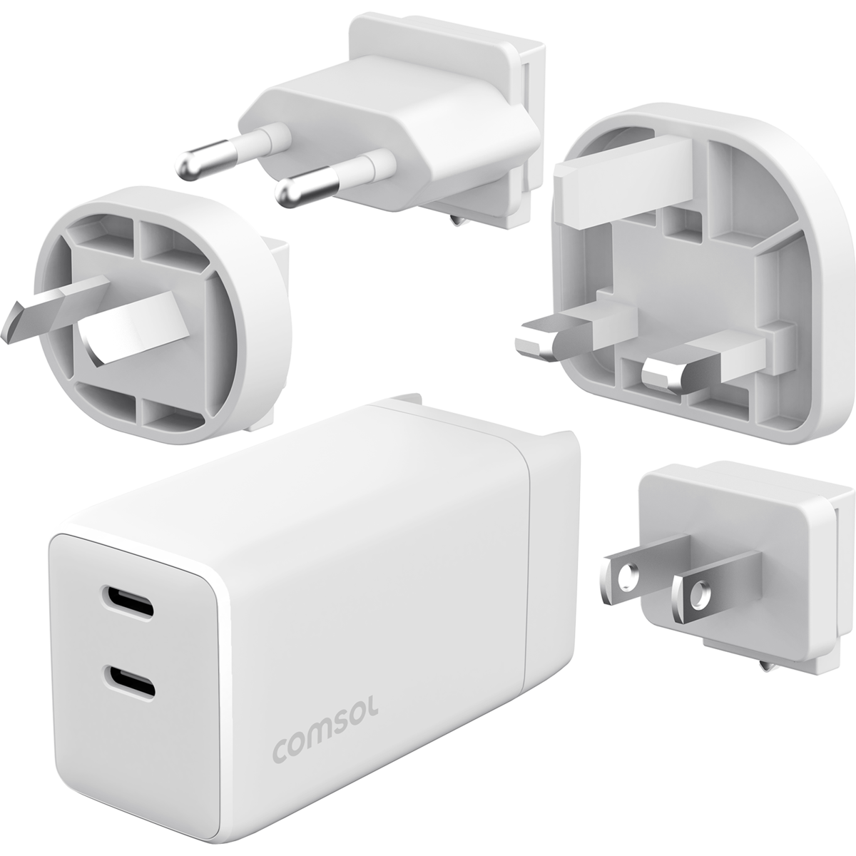 Comsol 60W 2 Port USB-C GaN Travel Fast Charger