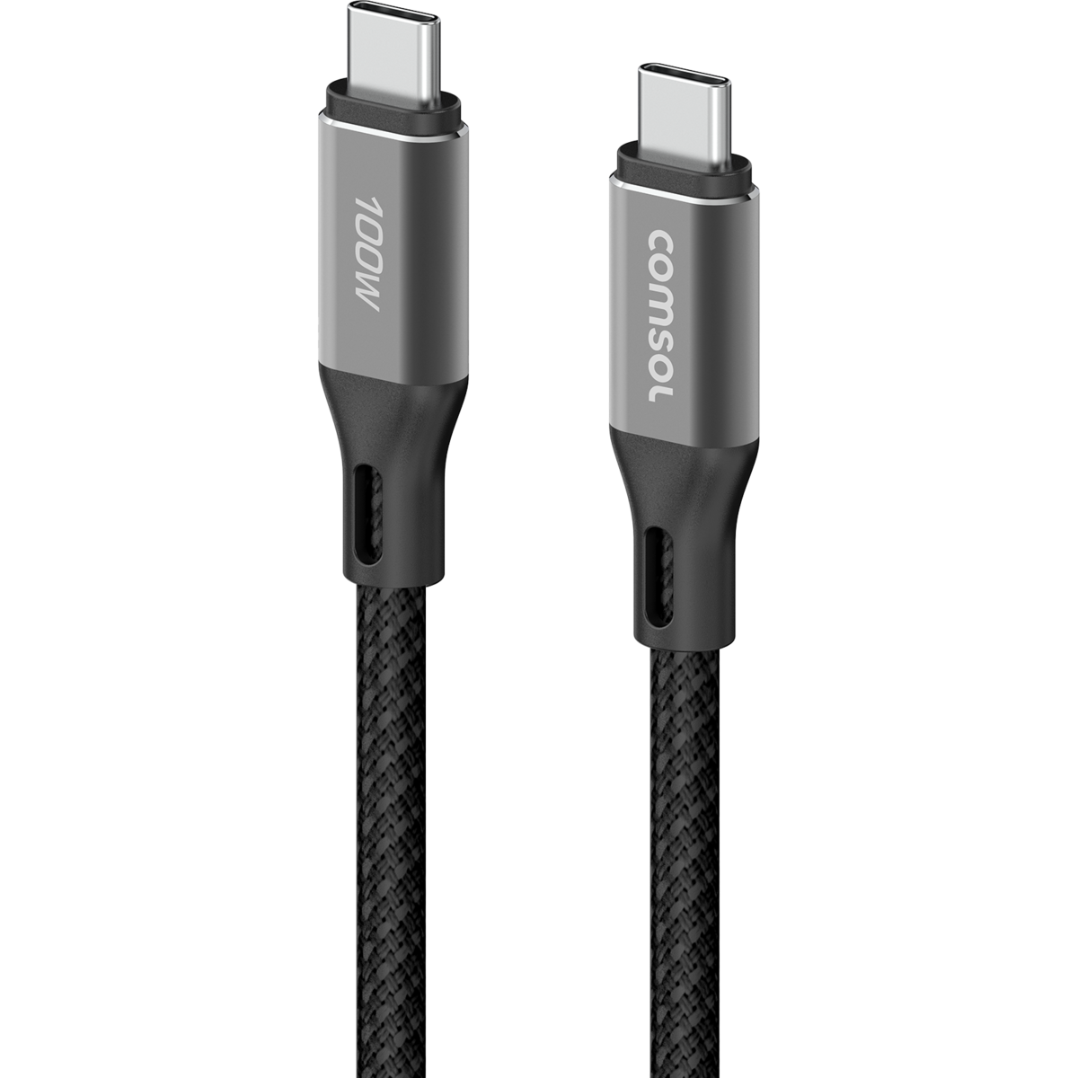 Comsol 3m Black 100W USB-C to USB-C Charge & Sync Cable