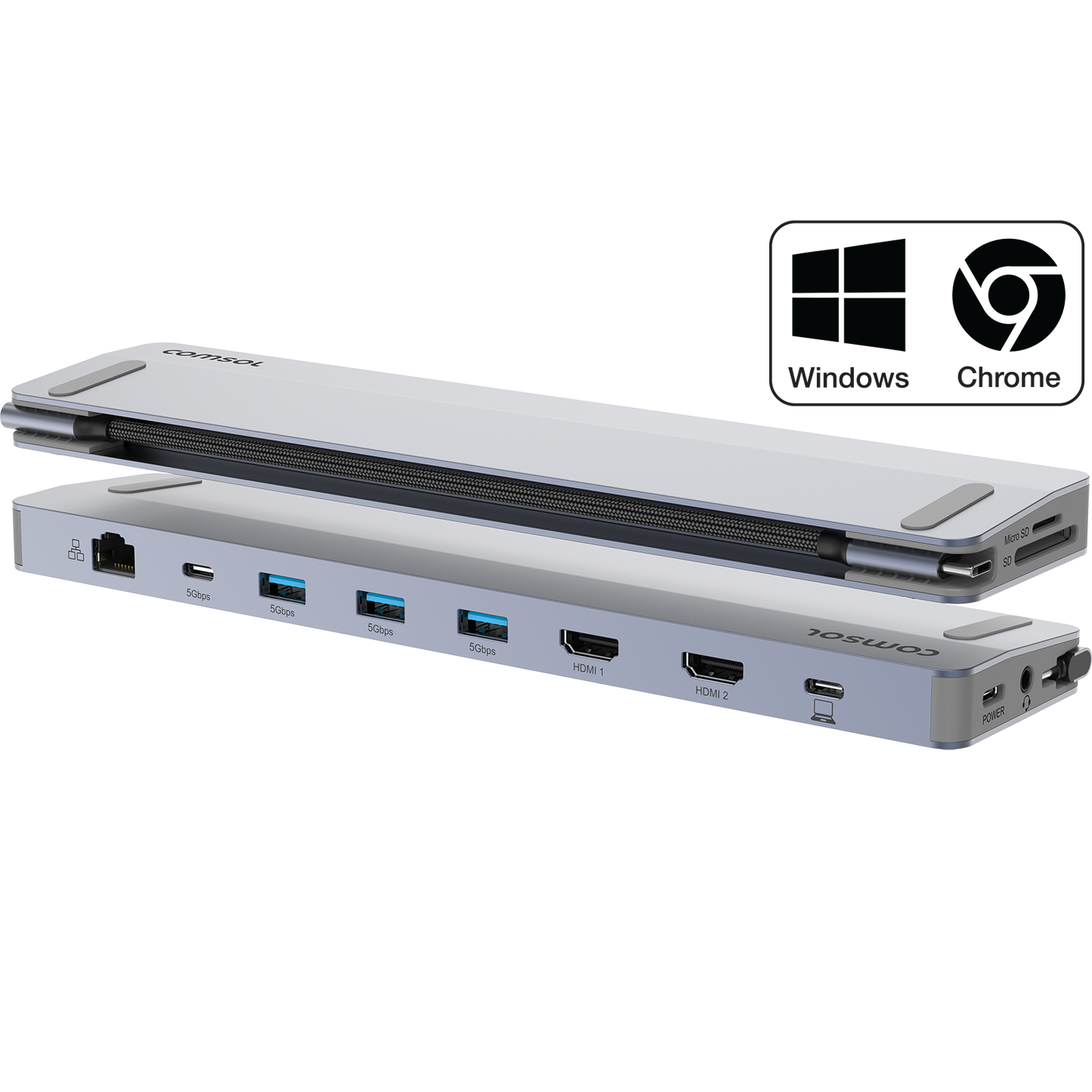 Comsol Dual Monitor USB-C 12 Port Docking Station