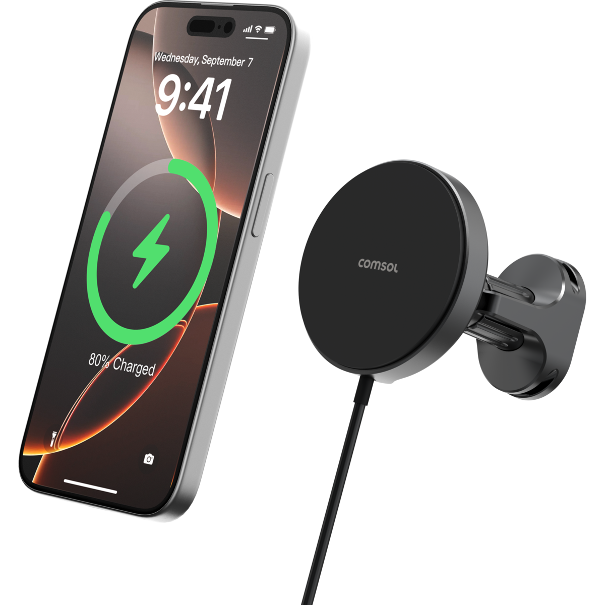 Comsol Qi2 Magnetic Wireless Car Charger Vent/Dash